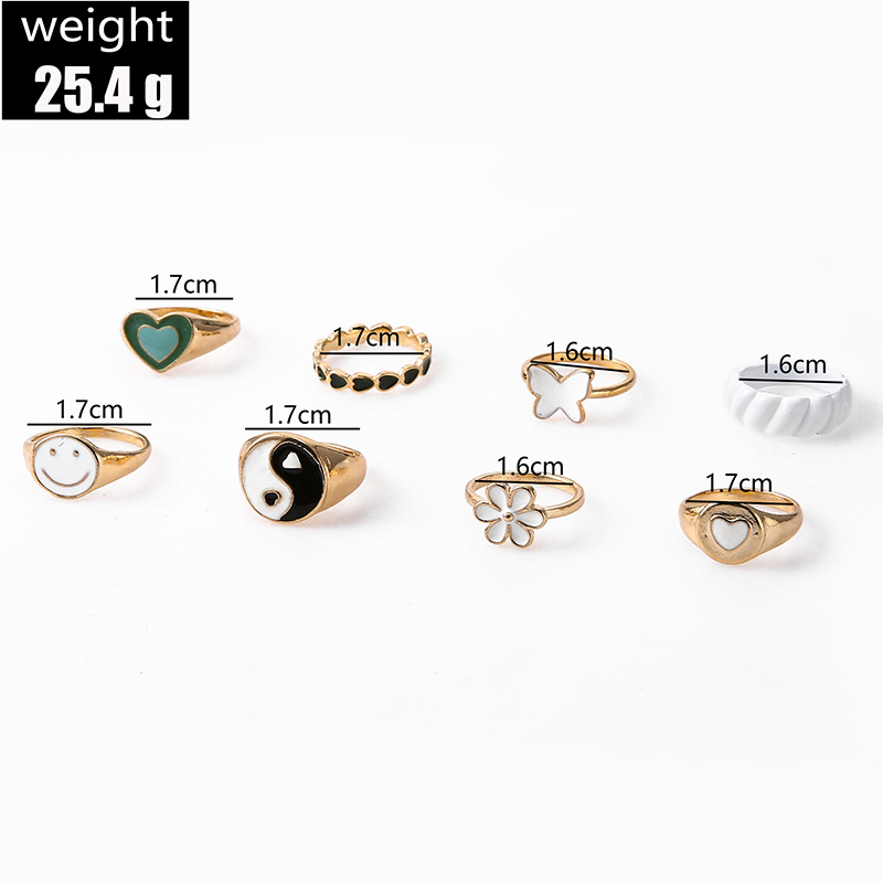 Cute Heart Smiley Face Alloy Plating Gold Plated Rings display picture 2