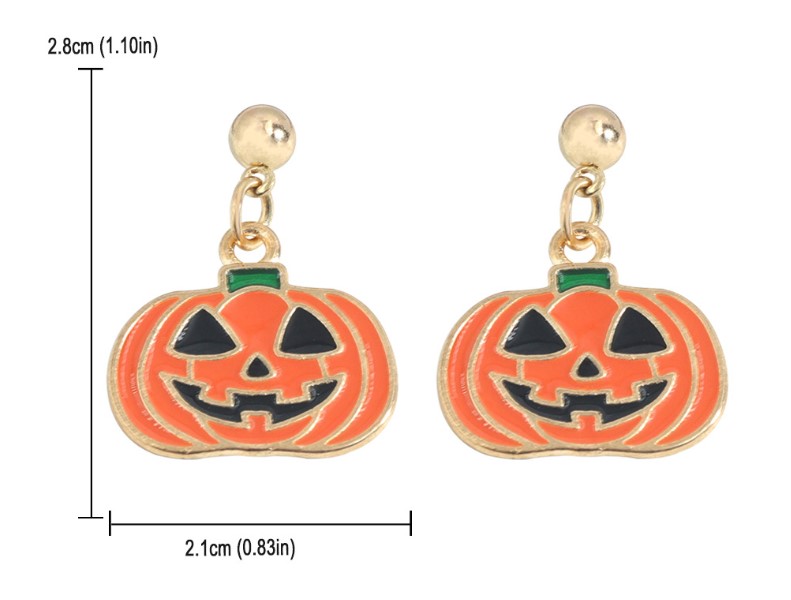 Fashion Pumpkin Skull Alloy Enamel Women's Drop Earrings 1 Pair display picture 9