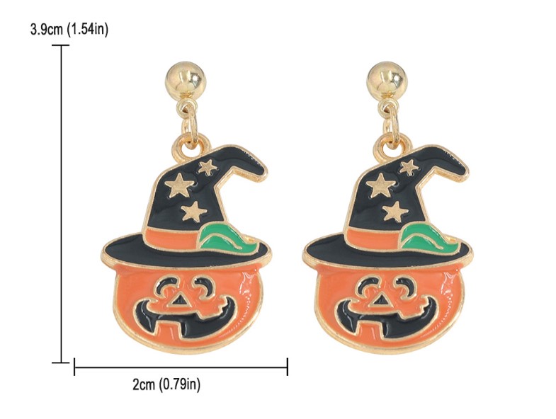 Fashion Pumpkin Skull Alloy Enamel Women's Drop Earrings 1 Pair display picture 5
