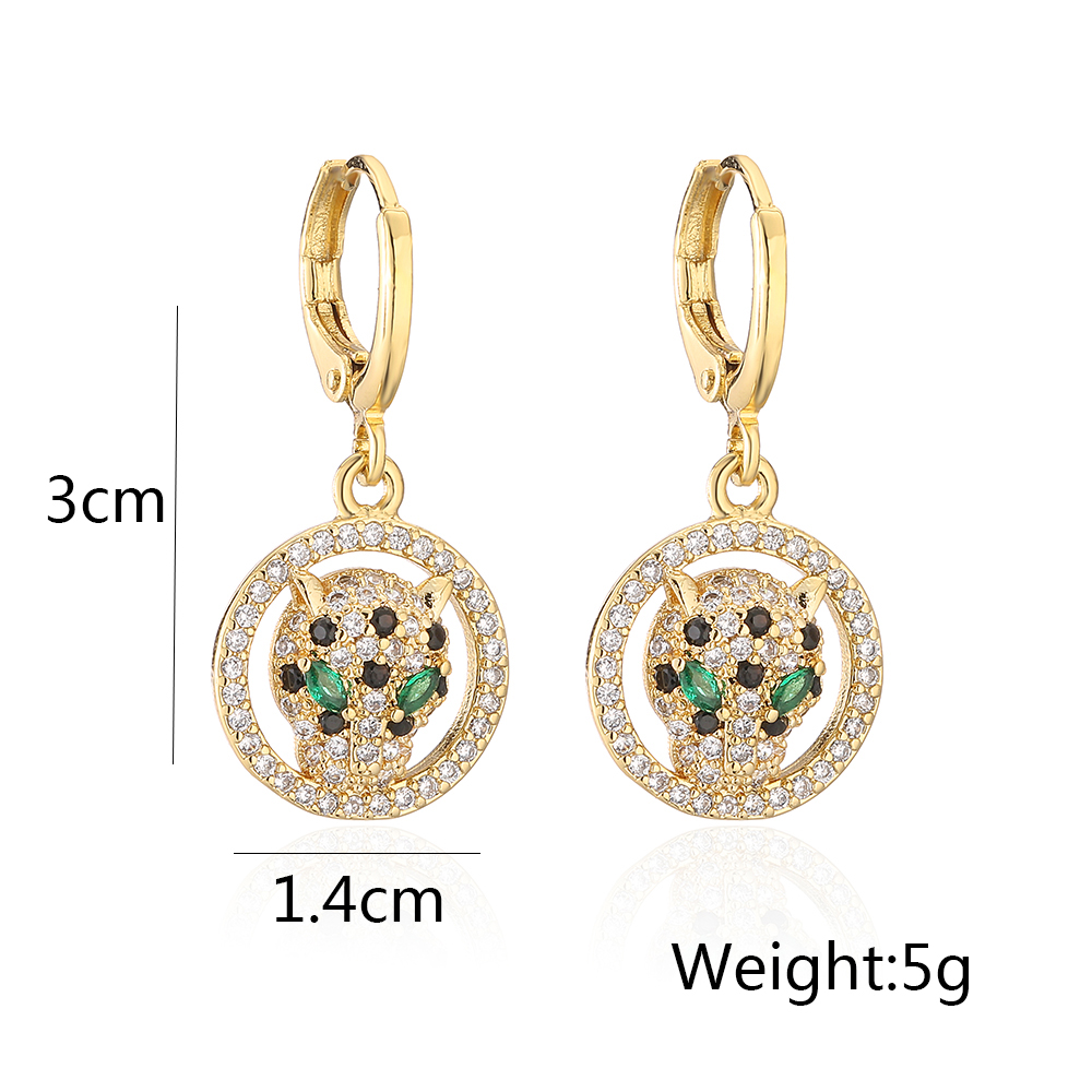 Fashion Animal Leopard Copper Plating Zircon Earrings 1 Pair display picture 5