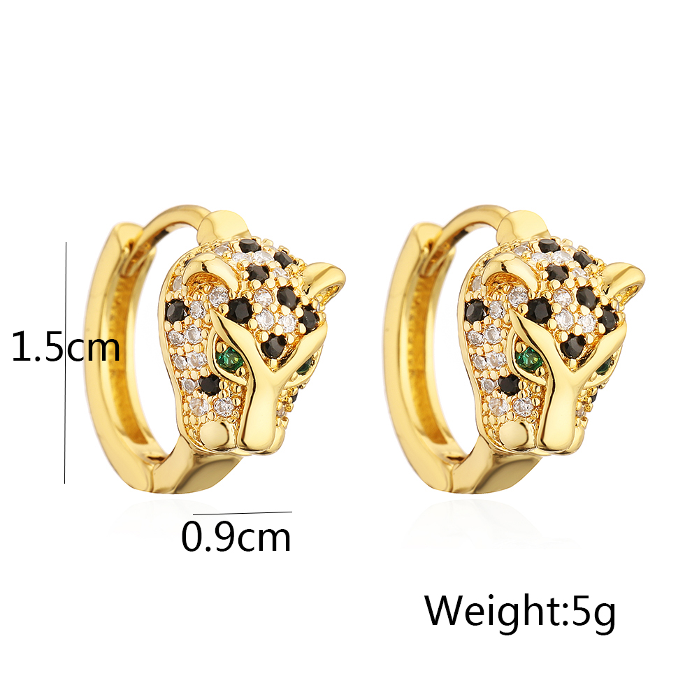 Fashion Animal Leopard Copper Plating Zircon Earrings 1 Pair display picture 6