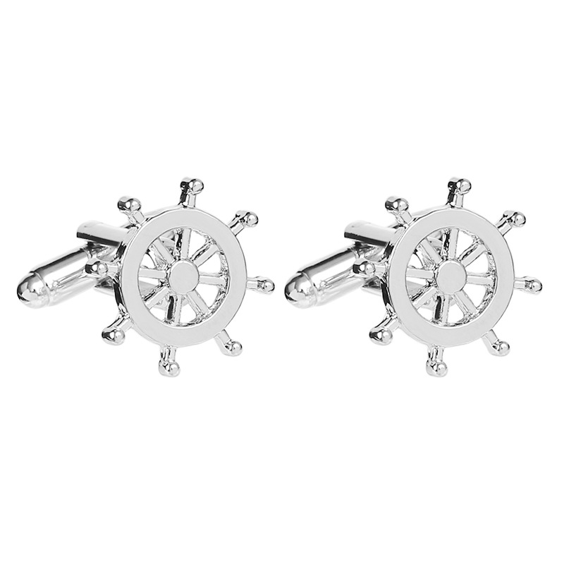 High Quality Titanium Steel Painted Heart Anchor Shirt Cufflinks display picture 1