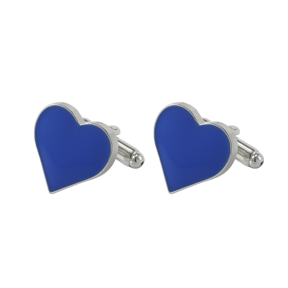 High Quality Titanium Steel Painted Heart Anchor Shirt Cufflinks display picture 16