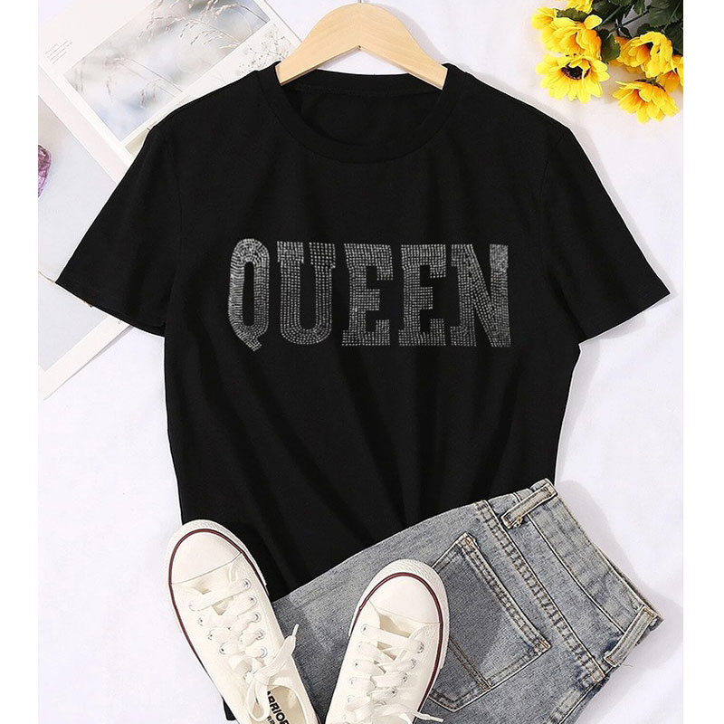 Women's T-shirt Short Sleeve T-shirts Hot Drill Simple Style Letter display picture 2