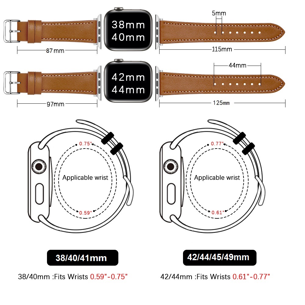Genuine Leather Strap For  Watch First Layer Cowhide Leather Strap display picture 1