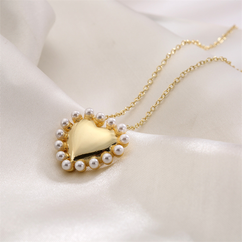 Streetwear Heart Shape Copper Plating Inlay Zircon Gold Plated Pendant Necklace display picture 18