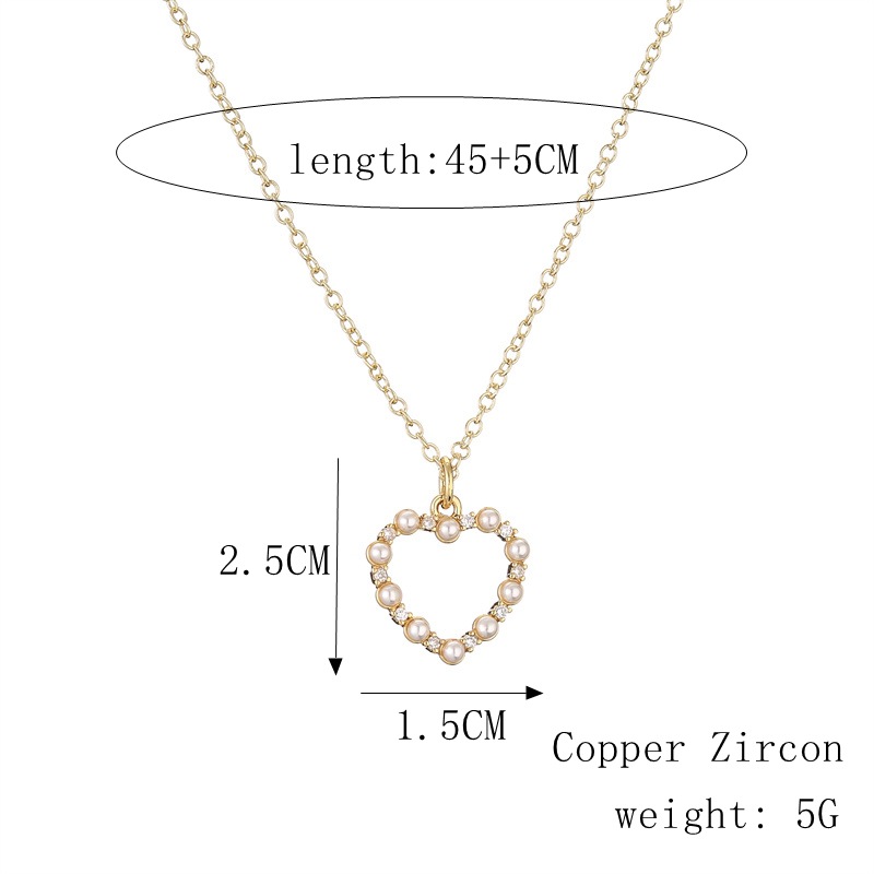 Streetwear Heart Shape Copper Plating Inlay Zircon Gold Plated Pendant Necklace display picture 4