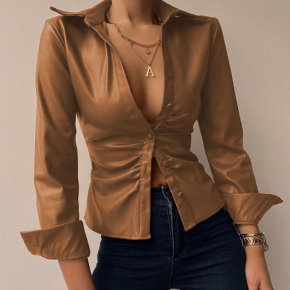 Women's Blouse Long Sleeve Blouses Button Fashion Geometric display picture 11