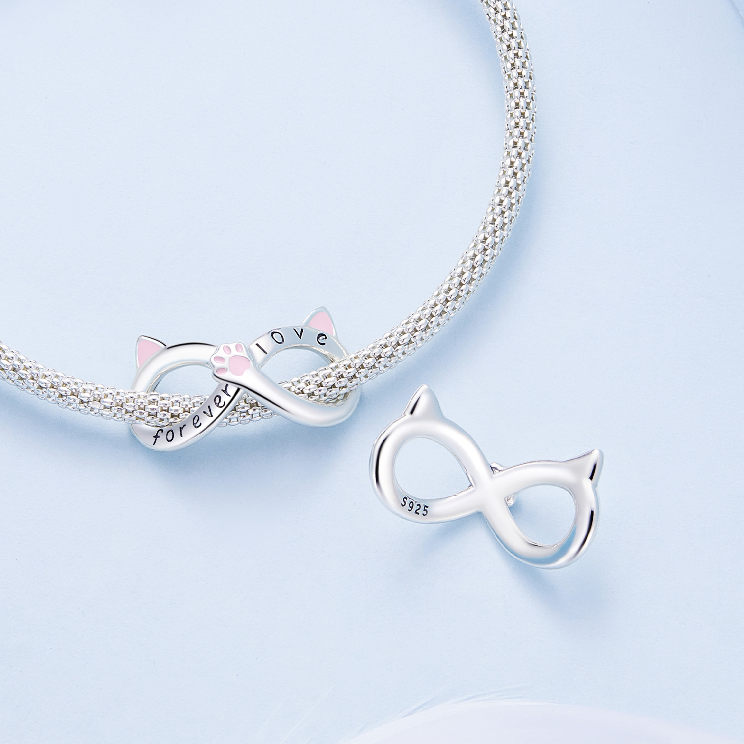 Casual Infinity Heart Shape Flower Sterling Silver Inlay Moonstone Glass Zircon Jewelry Accessories display picture 35