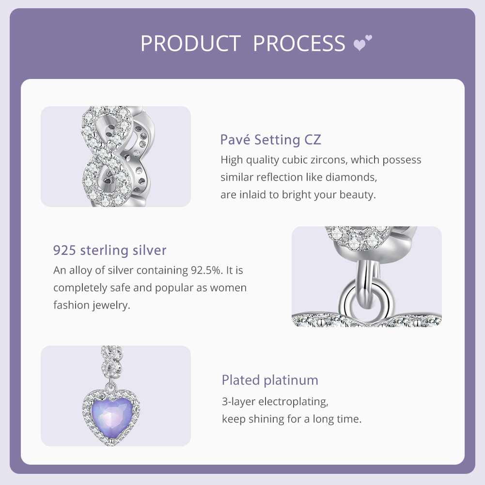 Casual Infinity Heart Shape Flower Sterling Silver Inlay Moonstone Glass Zircon Jewelry Accessories display picture 66