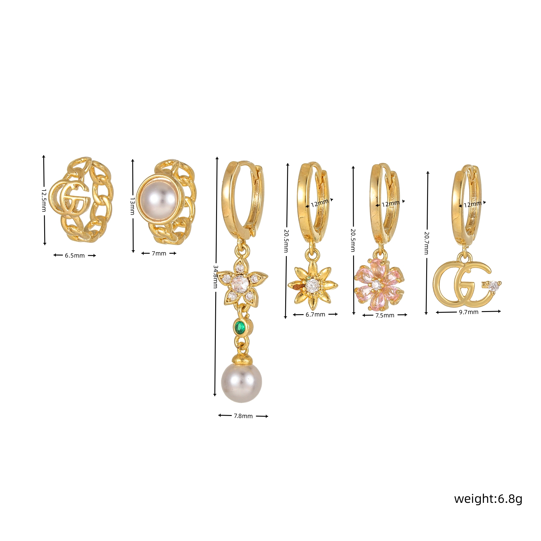 1 Set Cute Tassel Flower Plating Inlay Brass Zircon 18k Gold Plated Silver Plated Earrings display picture 7