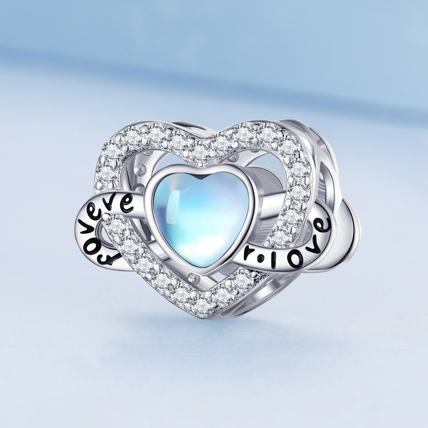 Casual Infinity Heart Shape Flower Sterling Silver Inlay Moonstone Glass Zircon Jewelry Accessories display picture 112