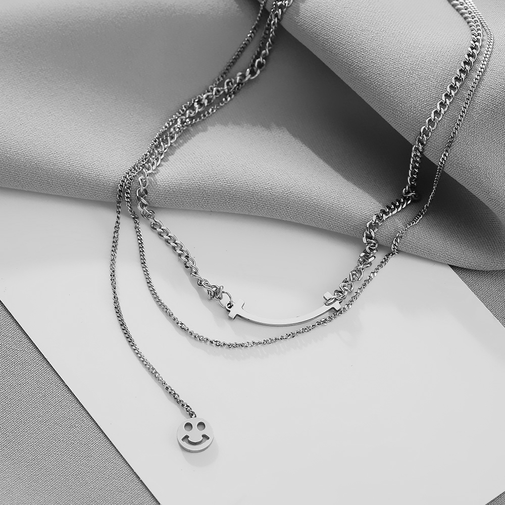 201 Stainless Steel Modern Style Simple Style Classic Style Geometric Layered Necklaces display picture 2