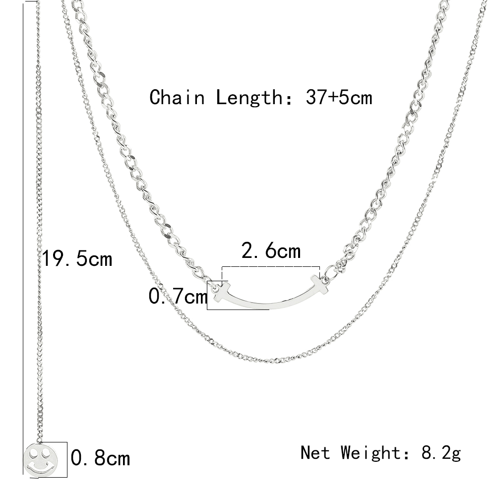 201 Stainless Steel Modern Style Simple Style Classic Style Geometric Layered Necklaces display picture 1
