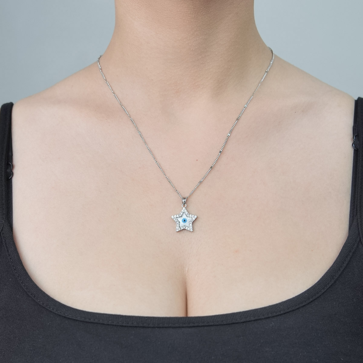 Wholesale Simple Style Sun Star Lightning Stainless Steel Plating Inlay Silver Plated Zircon Pendant Necklace display picture 7