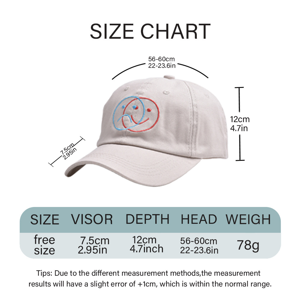 Unisex Cute Smiley Face Curved Eaves Baseball Cap display picture 5