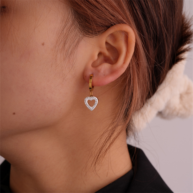 1 Set 3 Pairs Simple Style Classic Style Solid Color Plating Inlay 304 Stainless Steel Zircon Drop Earrings display picture 11