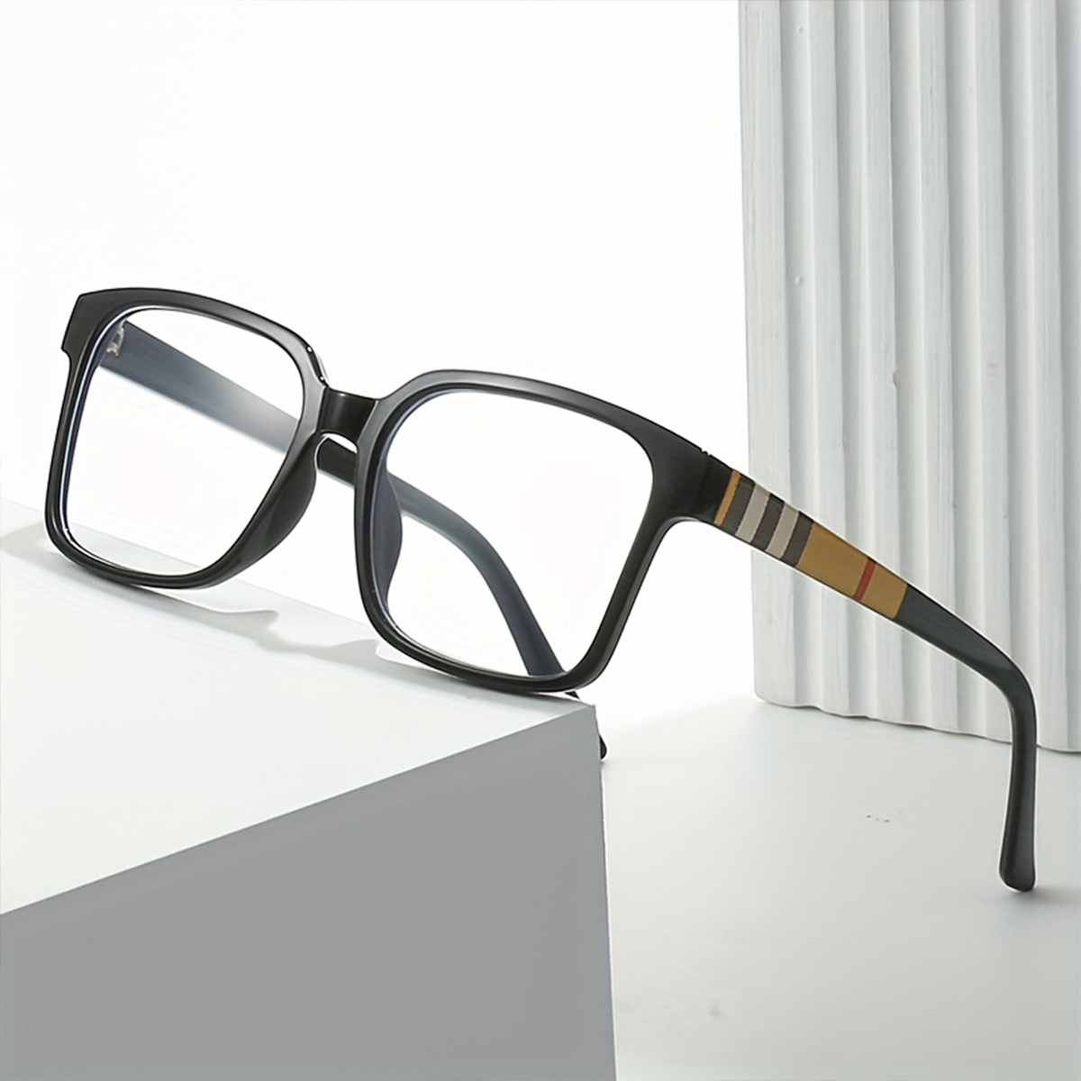 Simple Style Solid Color Resin Square Full Frame Optical Glasses display picture 4