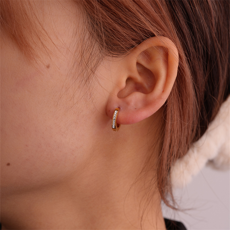 1 Set 3 Pairs Simple Style Classic Style Solid Color Plating Inlay 304 Stainless Steel Zircon Drop Earrings display picture 10