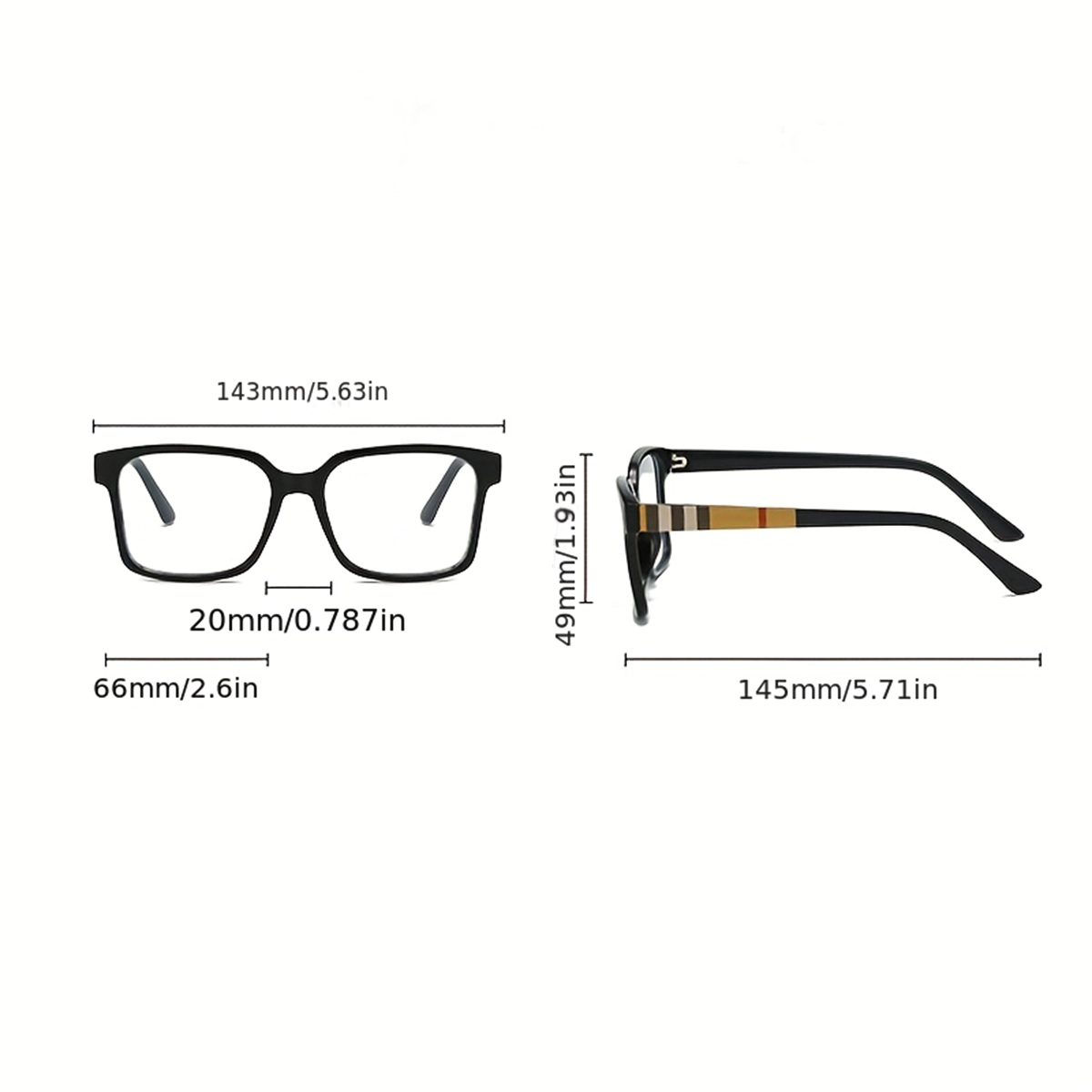 Simple Style Solid Color Resin Square Full Frame Optical Glasses display picture 1