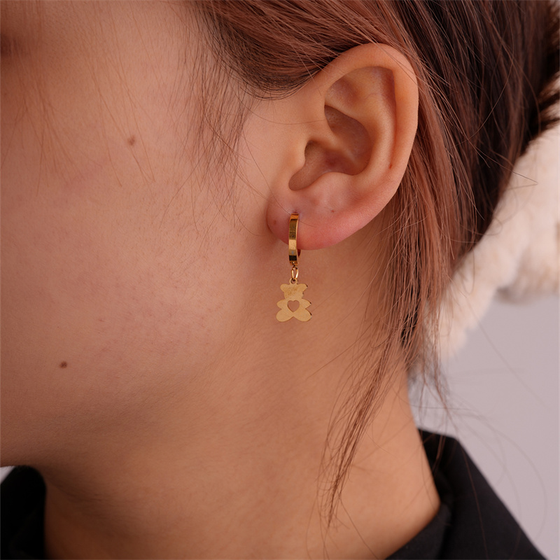 1 Set 3 Pairs Simple Style Classic Style Solid Color Plating Inlay 304 Stainless Steel Zircon Drop Earrings display picture 7