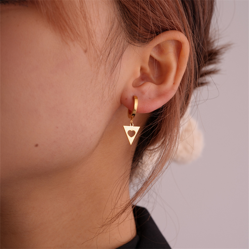 1 Set 3 Pairs Simple Style Classic Style Solid Color Plating Inlay 304 Stainless Steel Zircon Drop Earrings display picture 5