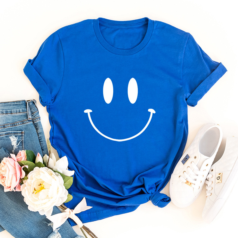 Women's T-shirt Short Sleeve T-Shirts Printing Casual Smiley Face display picture 1