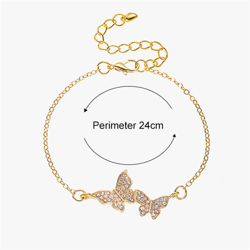 Cute Butterfly Arylic Synthetics Alloy Beaded Rhinestones Pearl Beads 18k Gold Plated Gold Plated Silver Plated Women's Bracelets display picture 6