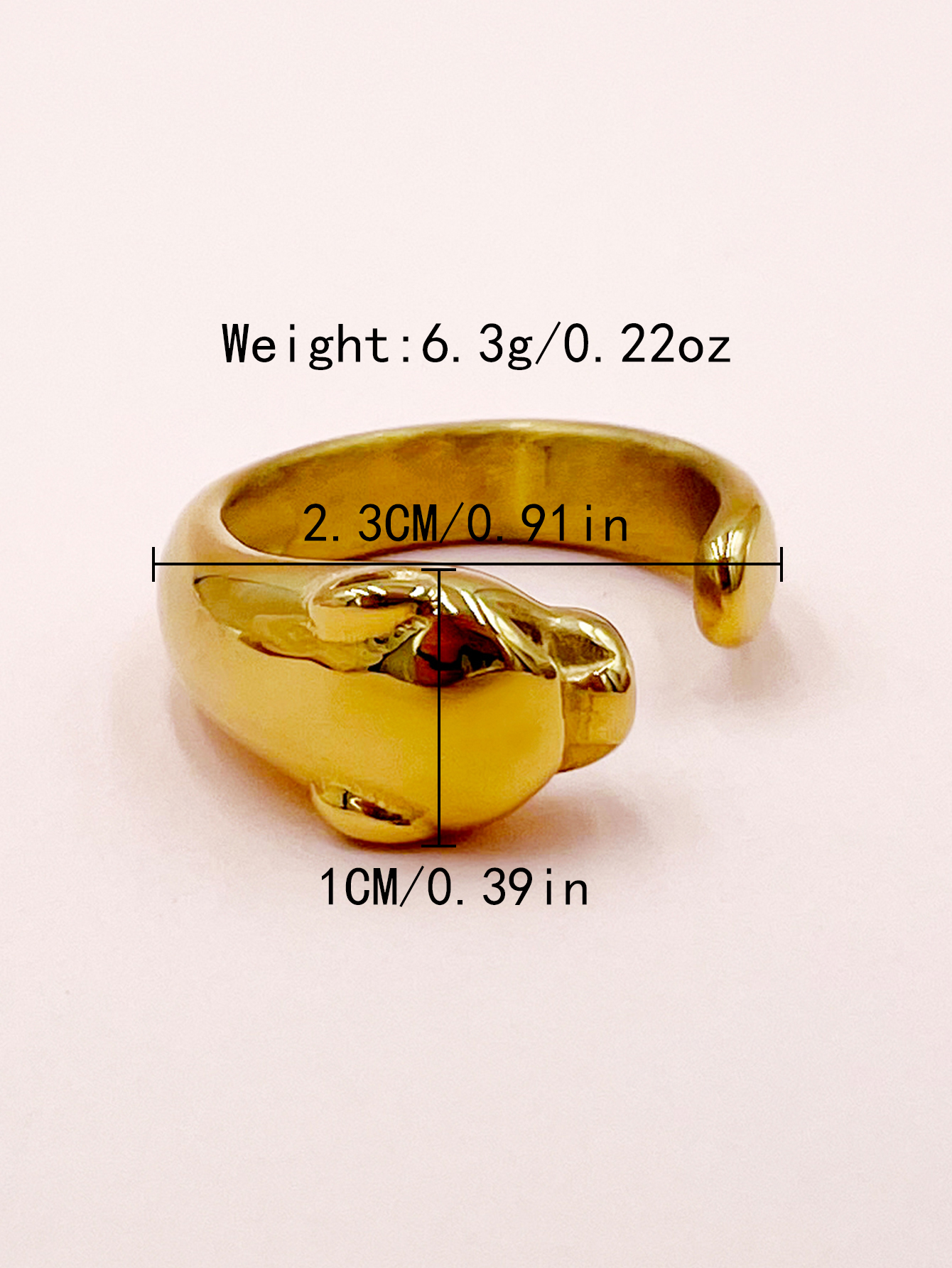304 Stainless Steel 14K Gold Plated Streetwear Plating Animal Open Rings display picture 3