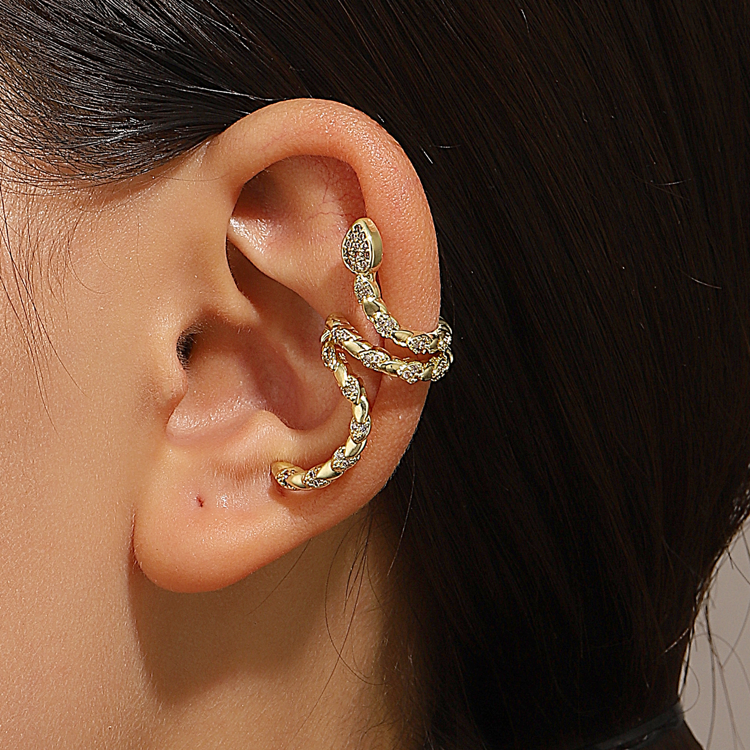 1 Piece Ig Style Simple Style Animal Snake Plating Copper 14k Gold Plated Silver Plated Ear Cuffs display picture 3