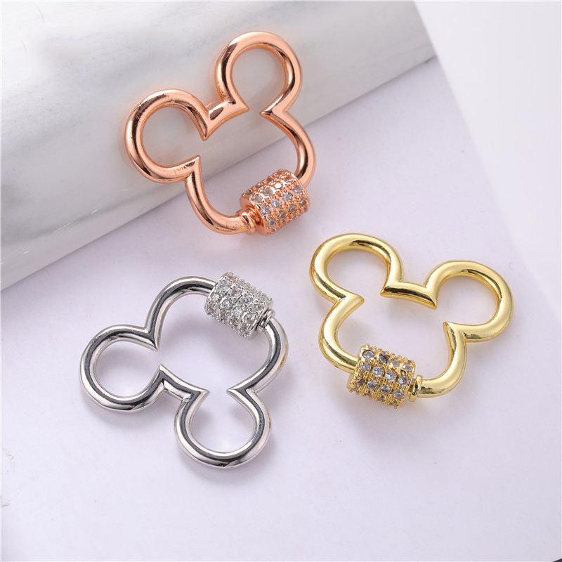 1 Piece Copper Zircon 18K Gold Plated Solid Color Polished Jewelry Buckle Classic Style display picture 2