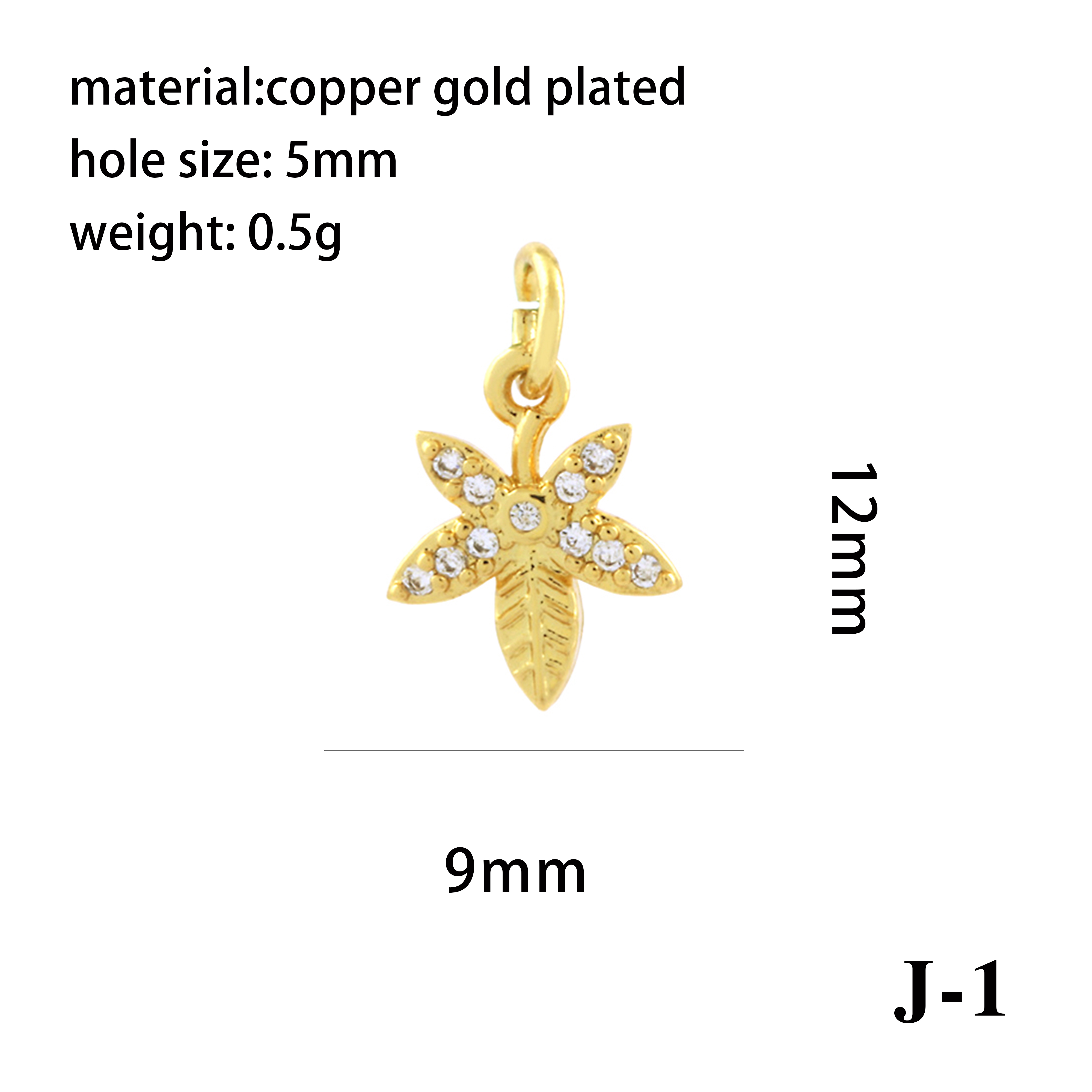 Simple Style Shiny Leaves Rose Flower Copper Plating Inlay Zircon 18k Gold Plated Charms display picture 25