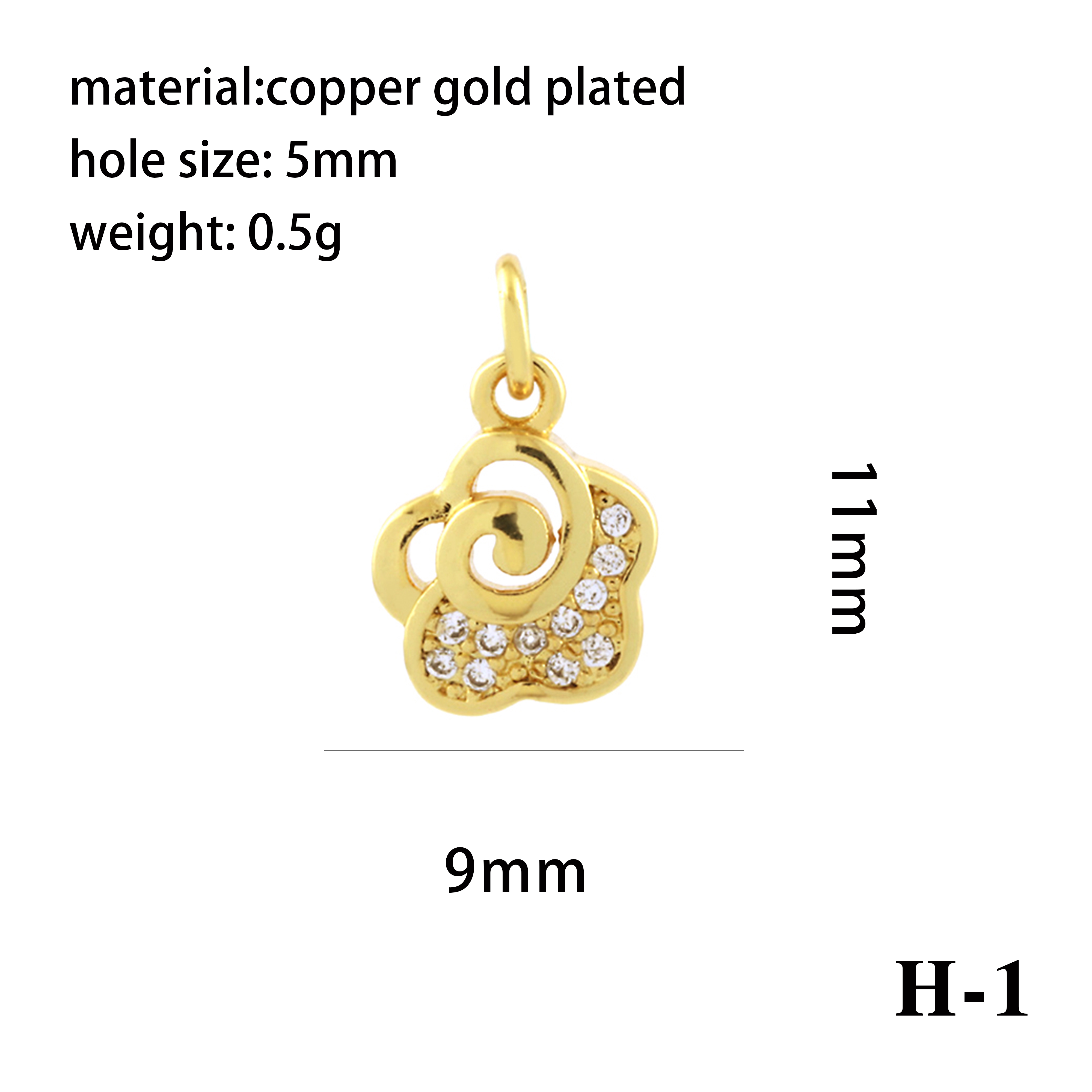 Simple Style Shiny Leaves Rose Flower Copper Plating Inlay Zircon 18k Gold Plated Charms display picture 28