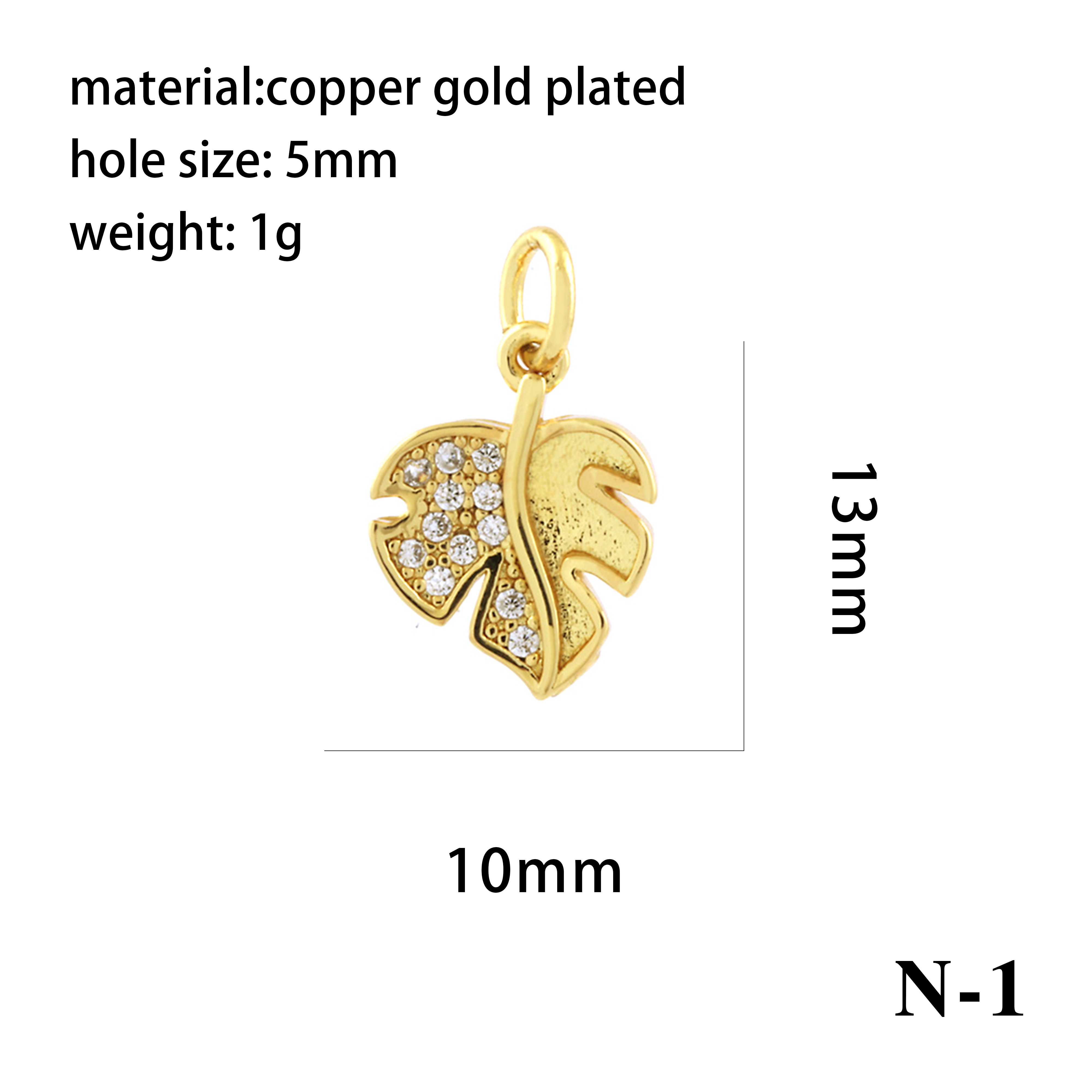 Simple Style Shiny Leaves Rose Flower Copper Plating Inlay Zircon 18k Gold Plated Charms display picture 33