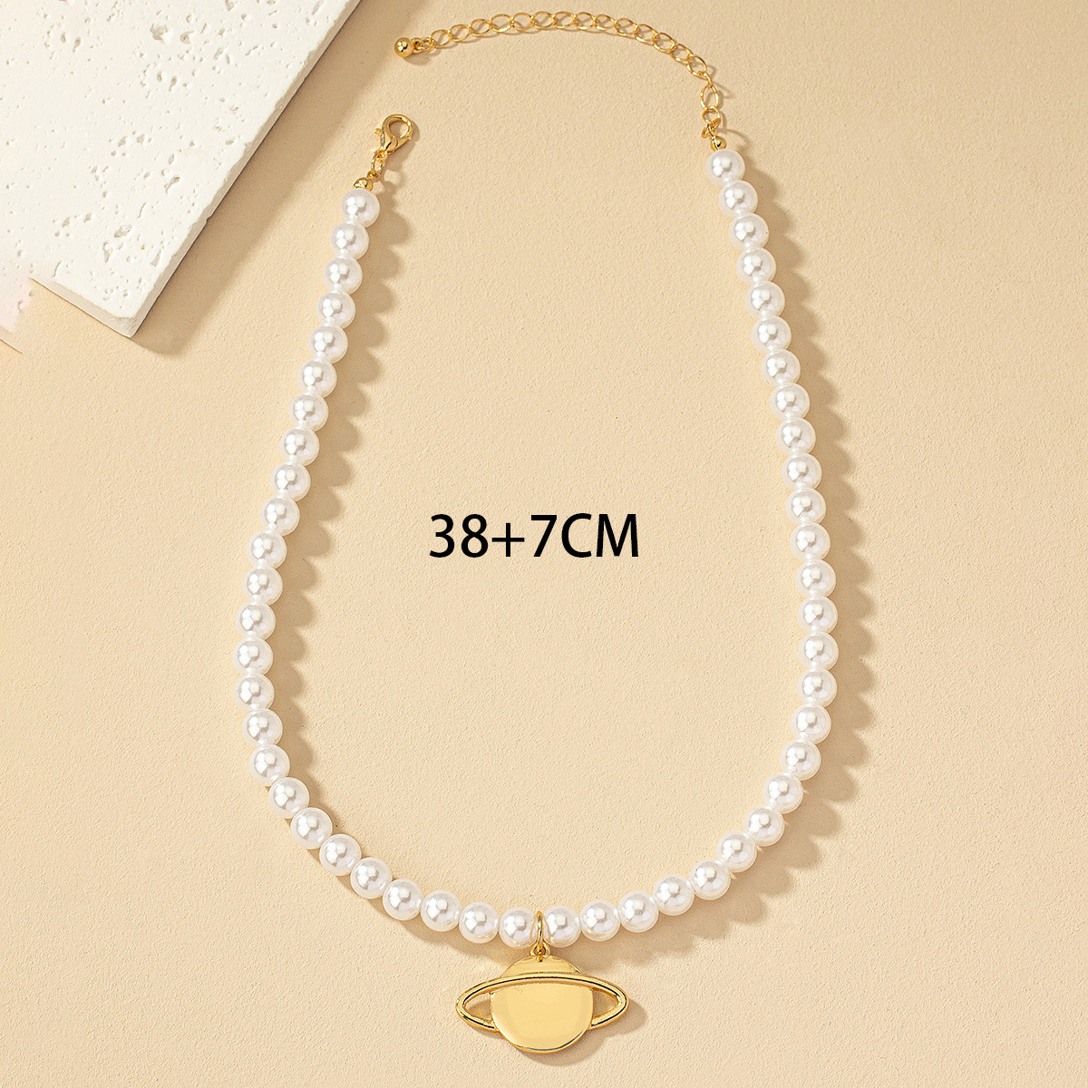 Elegant Planet Artificial Pearl Alloy Beaded Plating Women's Pendant Necklace display picture 5