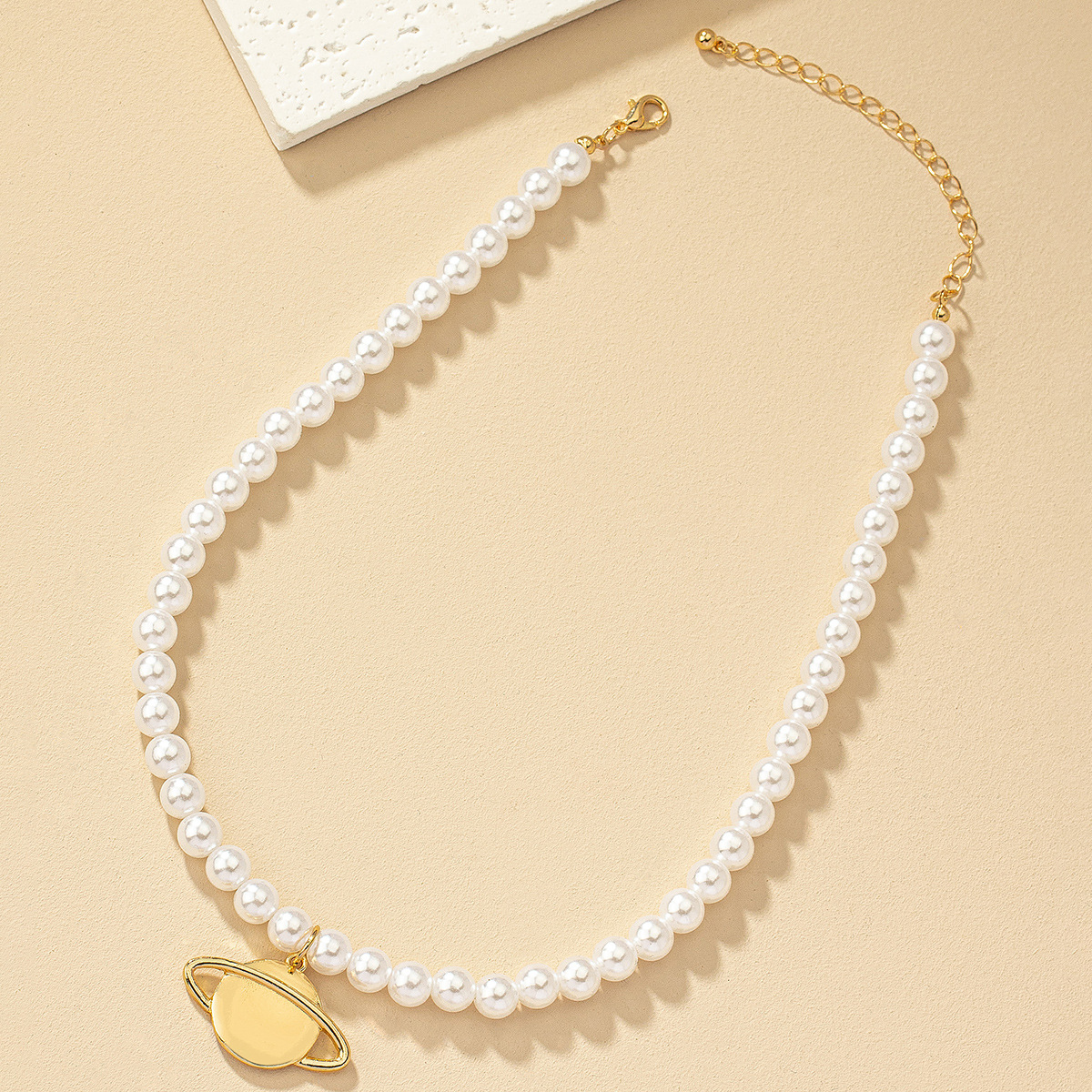 Elegant Planet Künstliche Perle Legierung Perlen Überzug Frau Halskette Mit Anhänger display picture 6
