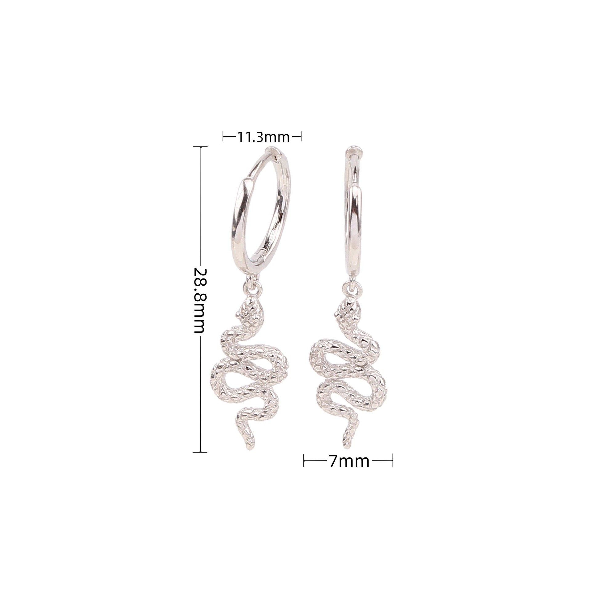 1 Pair Vintage Style Snake Plating Sterling Silver White Gold Plated Gold Plated Drop Earrings display picture 4