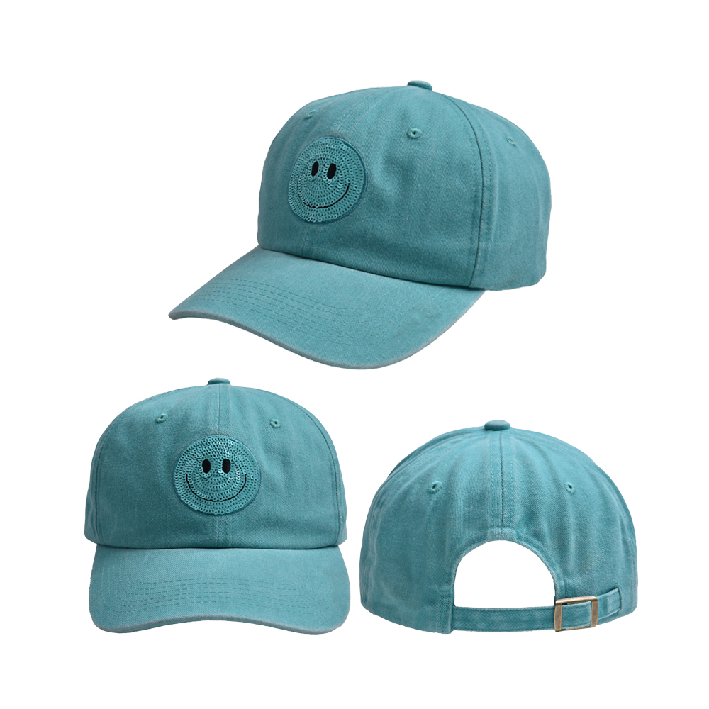 Unisex Cute Simple Style Smiley Face Sequins Curved Eaves Baseball Cap display picture 7