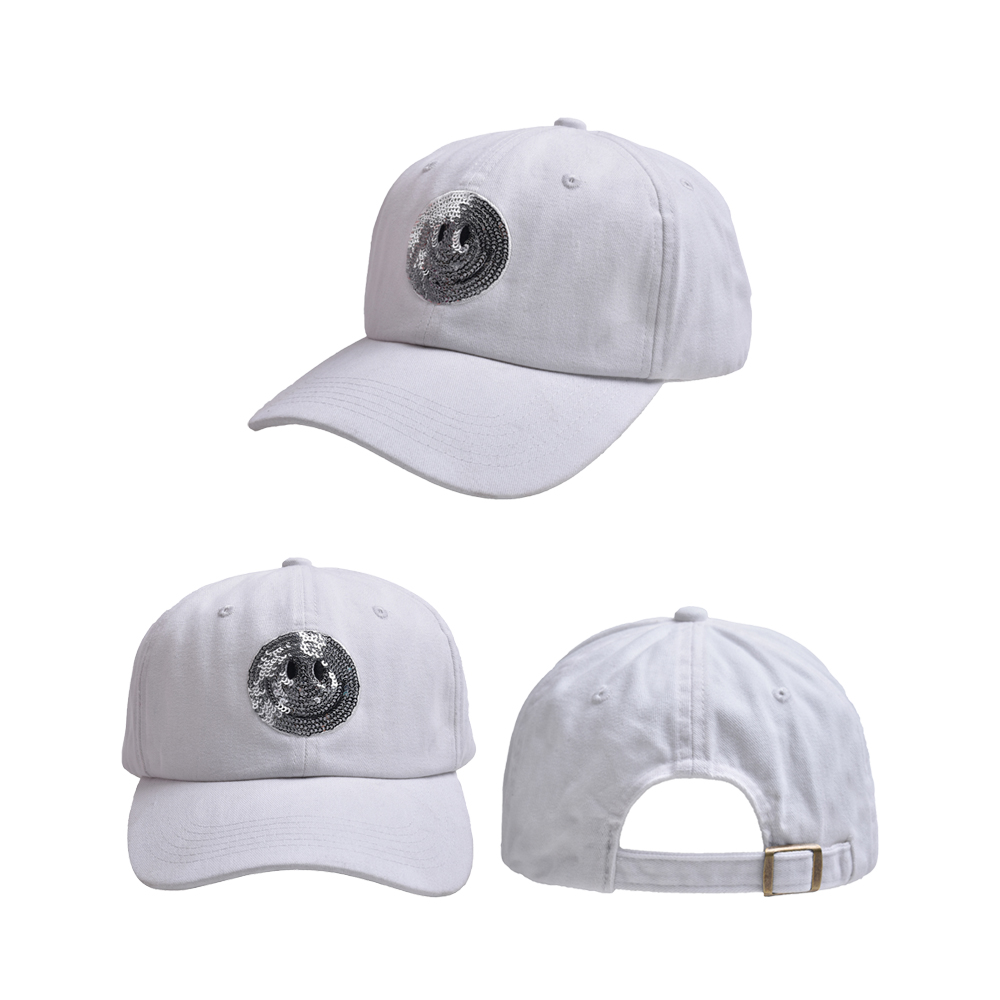 Unisex Cute Simple Style Smiley Face Sequins Curved Eaves Baseball Cap display picture 6