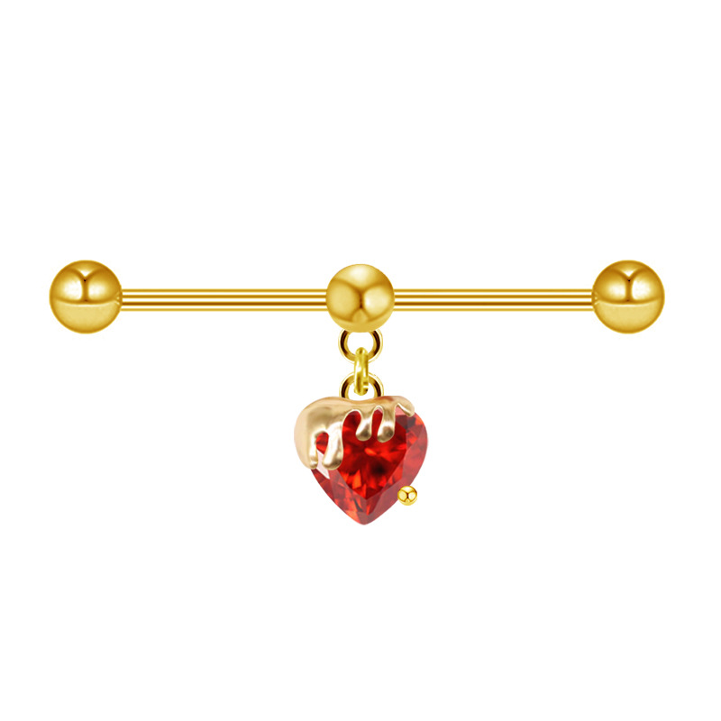 1 Piece Casual Elegant Tropical Heart Shape Bow Knot Plating Inlay Stainless Steel Alloy Copper Rhinestones Zircon Gold Plated Ear Studs display picture 1