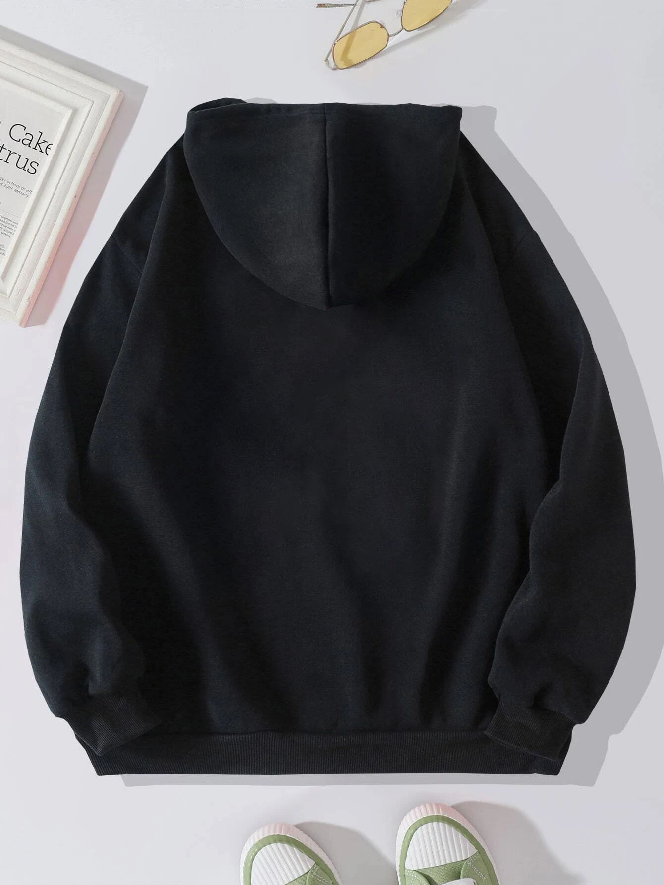 Women's Hoodie Long Sleeve Hoodies & Sweatshirts Printing Pocket Casual Letter Smiley Face display picture 3