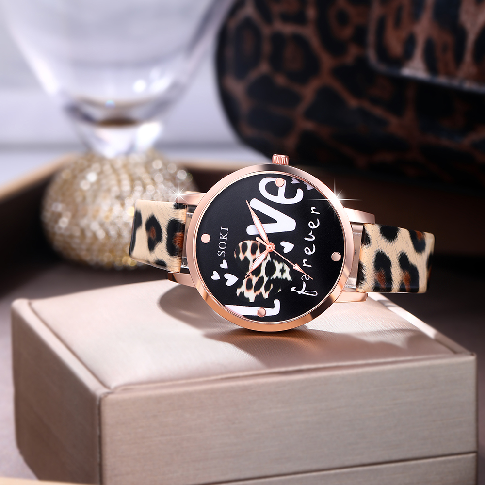 Lässig Leopard Schnalle Quarz Frauen Uhren display picture 6