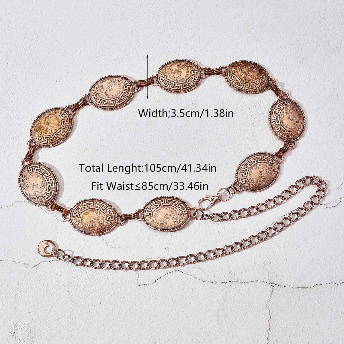 Ethnic Style Simple Style Oval Alloy Women's Waist Chain display picture 6