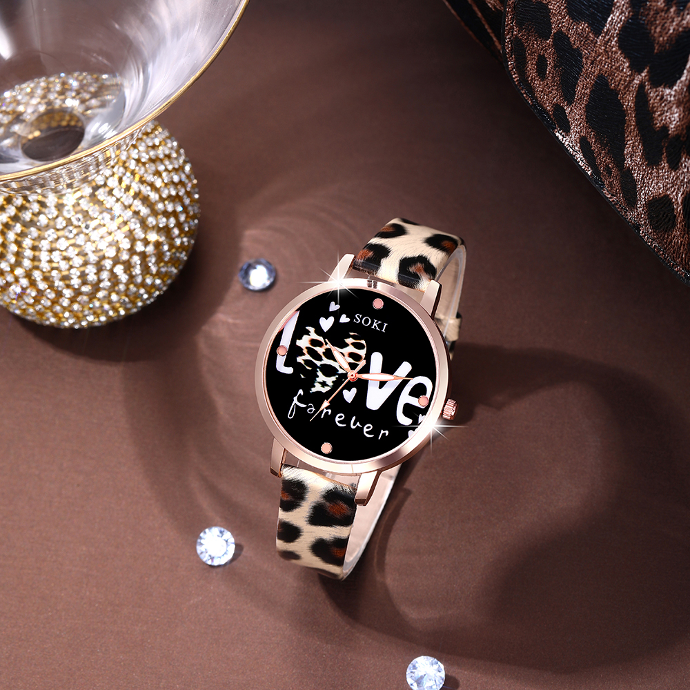 Lässig Leopard Schnalle Quarz Frauen Uhren display picture 9