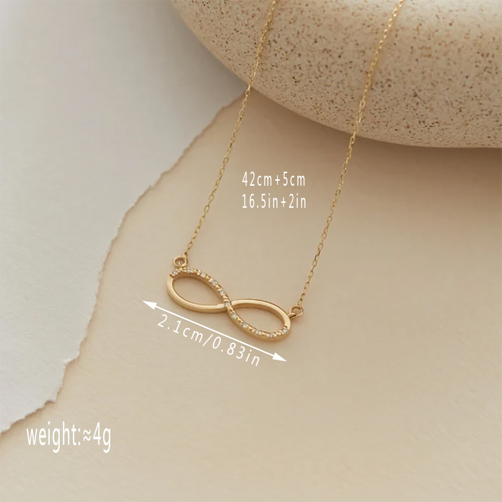 Copper Gold Plated Simple Style Infinity Pendant Necklace display picture 3