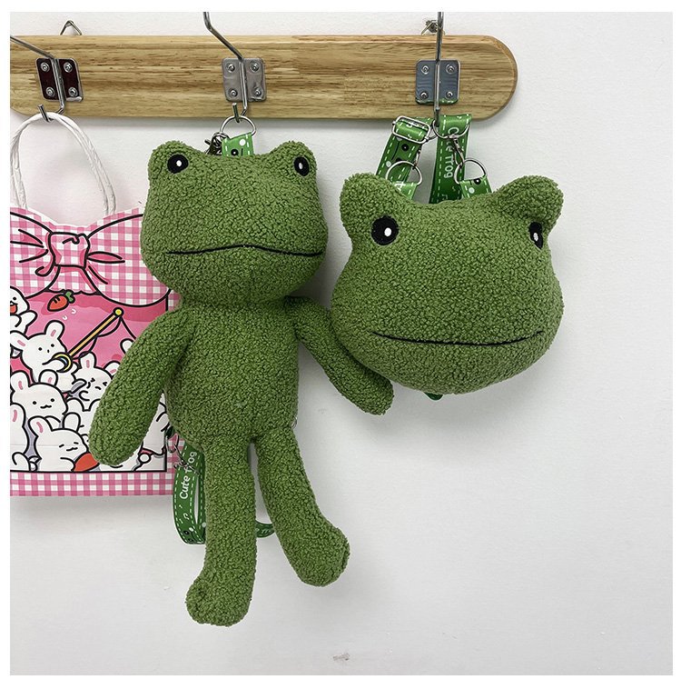 Small Plush Cute Frog Plush Bag Crossbody Bag display picture 1