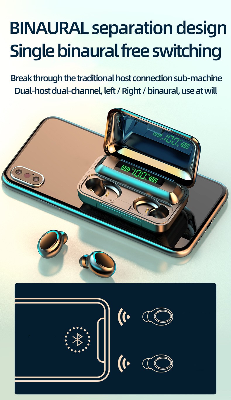 Nuevo F9-auriculares Bluetooth 5c Smiley F9 Bluetooth, Auriculares Tws Inalámbricos, Pantalla Digital Táctil display picture 4