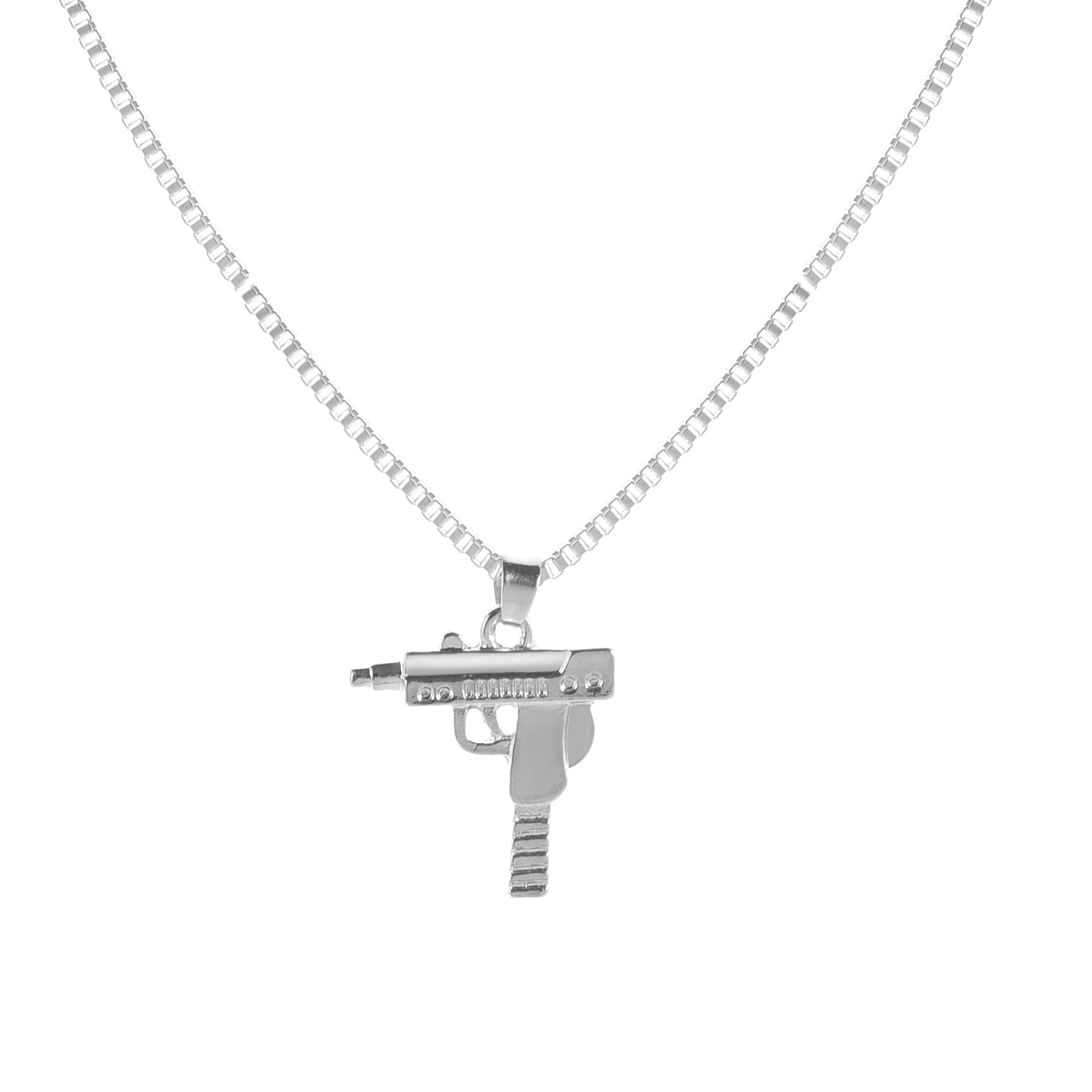 Hip-hop Pistol Alloy Plating Necklace display picture 1