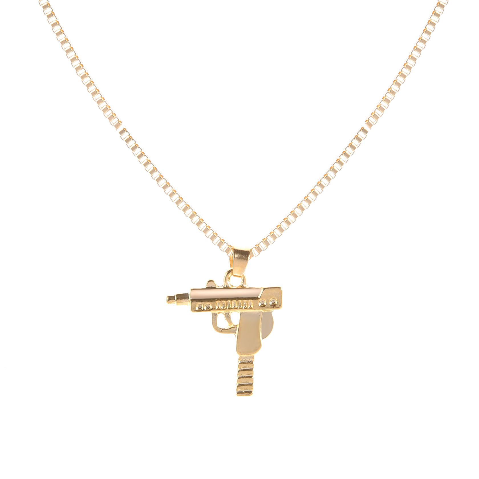 Hip-hop Pistol Alloy Plating Necklace display picture 2