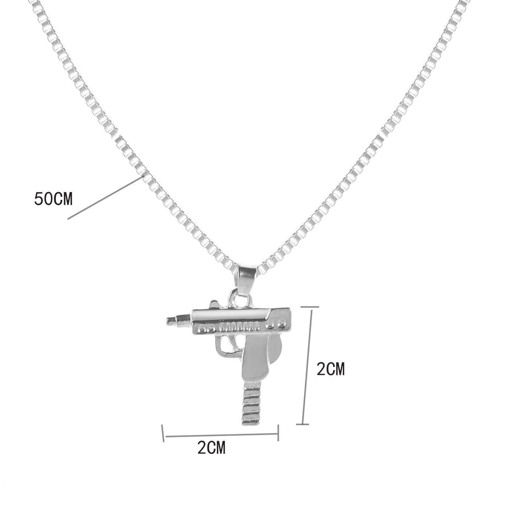 Hip-hop Pistol Alloy Plating Necklace display picture 6